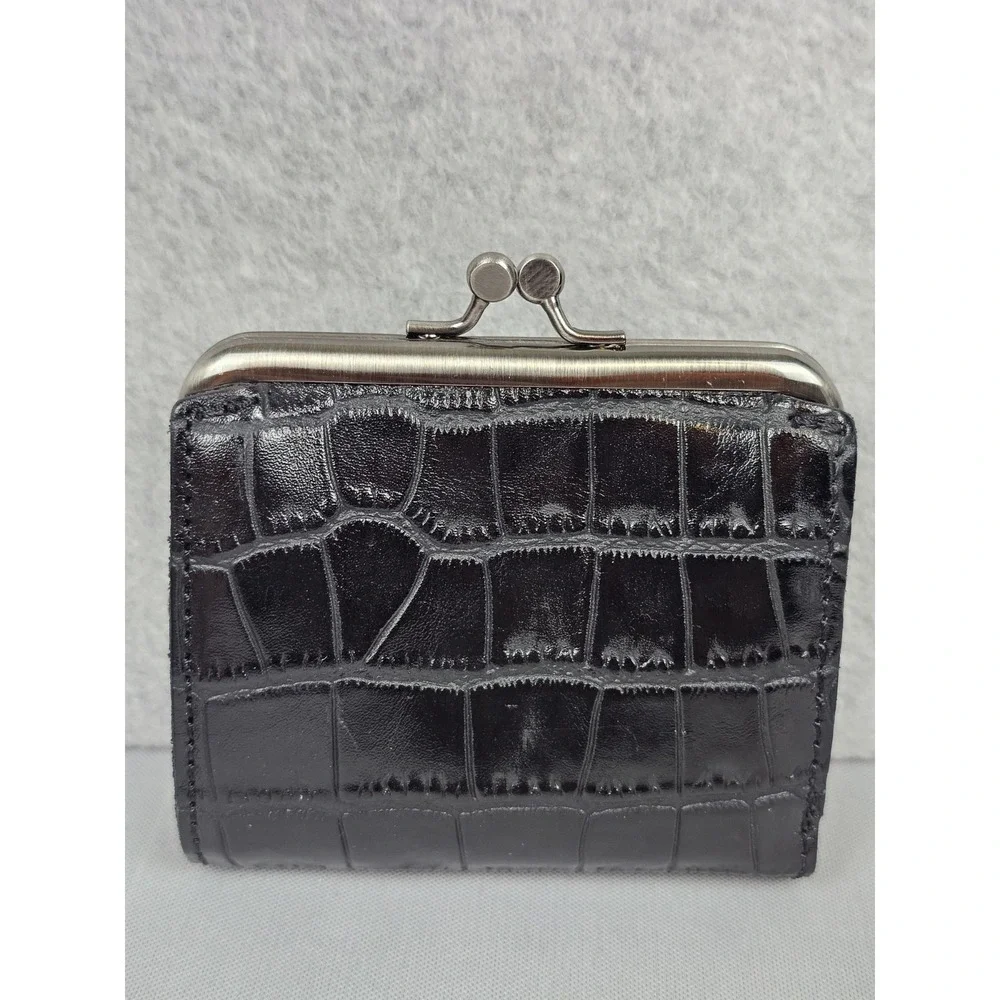 Patricia Nash Leather Astor Wallet Black Croco